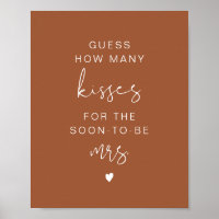 Letrero de boda Boho Guess How Many Kisses de CILA