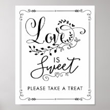 Letrero de Boda Botánico Vintage Amor es Dulce