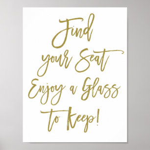 Póster Letrero de boda con letra a mano rústica Encuentra