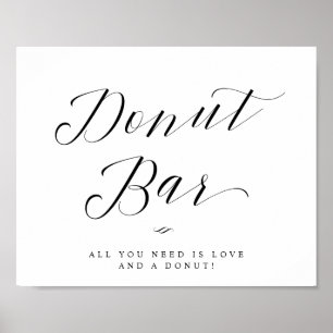 Póster Letrero de Boda con Letra de Caligrafía Chic para 