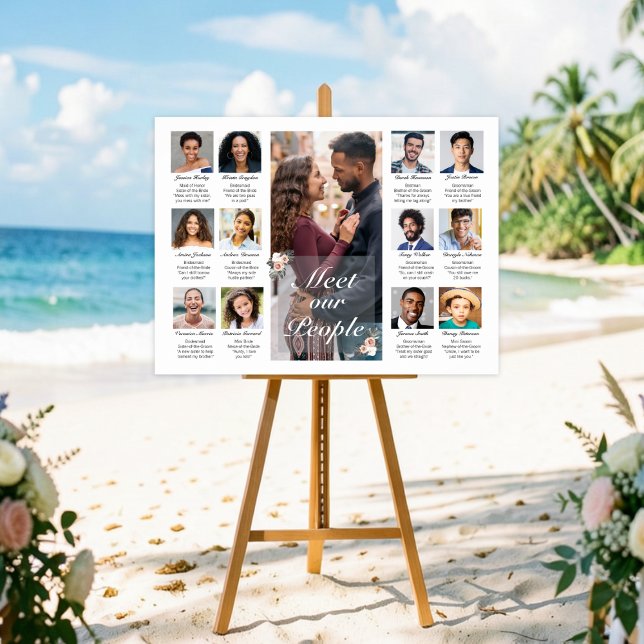 Póster Letrero de Boda Conozca a Nuestras Personas (Meet Our People Wedding Sign)