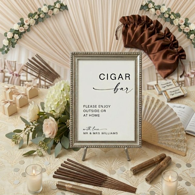 Póster Letrero de Boda de Bar de Cigarros de Bodas Modern (Subido por el creador)