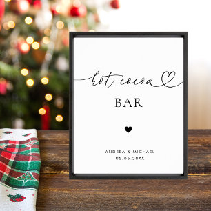 Póster Letrero de Boda de Invierno de la Barra de Chocola
