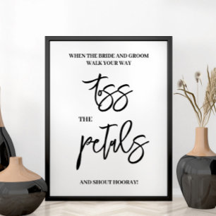Póster Letrero de boda de pétalos poster