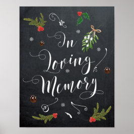 Póster Letrero de boda de vacaciones de invierno en memor