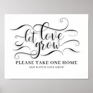 Póster Letrero de boda Deja que crezca el amor