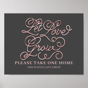 Póster Letrero de boda Deja que crezca el amor