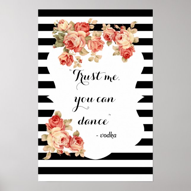 Póster Letrero de Boda Divertido para Bailar (Frente)