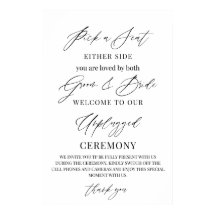 Letrero de Boda – Elige un Asiento, No un Lado | S
