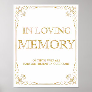 Póster Letrero de Boda En Memoria Amorosa   Art Déco Gats