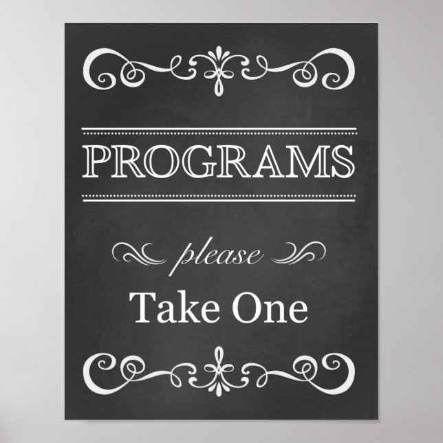 Póster Letrero de Boda – Letrero de Programa de Boda en P (Frente)