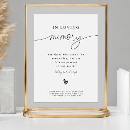 Póster Letrero de Boda Minimalista Moderno En Memoria Amo