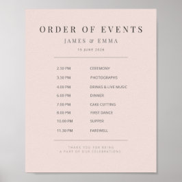 Póster Letrero de Boda Minimalista | Rubor Cálido