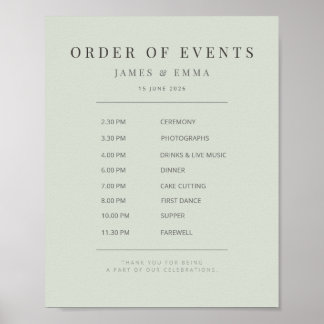 Póster Letrero de Boda Minimalista | Salvia Pálida