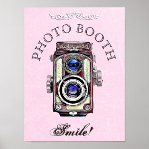 Póster Letrero de Boda para Cabina de Fotos, Cámara Vinta
