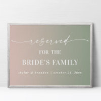 Letrero de Boda para la Familia de la Novia Reserv