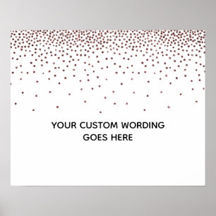 Póster Letrero de Boda Personalizado en Blanco con Confet