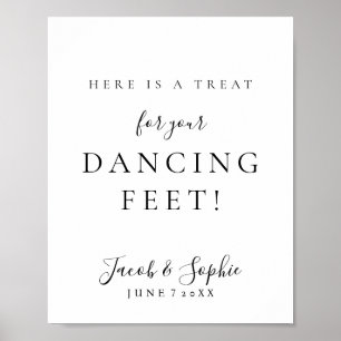 Póster Letrero de boda pies de baile moderno