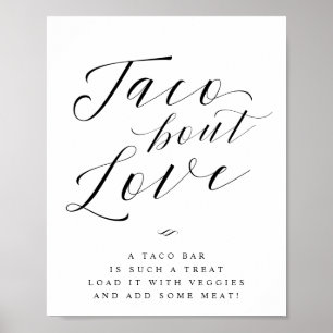 Póster Letrero de Boda Taco Bar Acerca de Amor