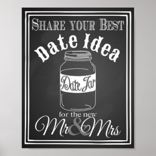 Póster Letrero de boda "Tarjeta de fecha libro de invitad