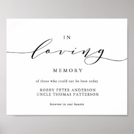 Póster Letrero de boda tipografía en memoria amorosa memo