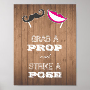 Póster Letrero de boda - Toma un accesorio y haz una pose