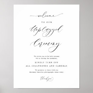 Póster Letrero de Boda Vertical Ceremonia sin Dispositivo