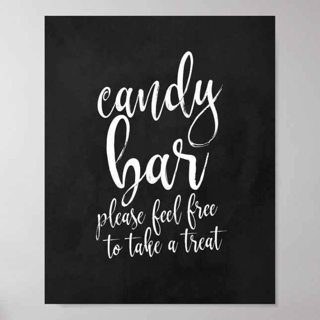 Póster Letrero de Bodas de Candy Bar Script 8x10 (Frente)