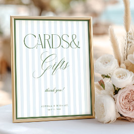 Póster Letrero de Bodas Tarjetas y Regalos Verde Menta Ra
