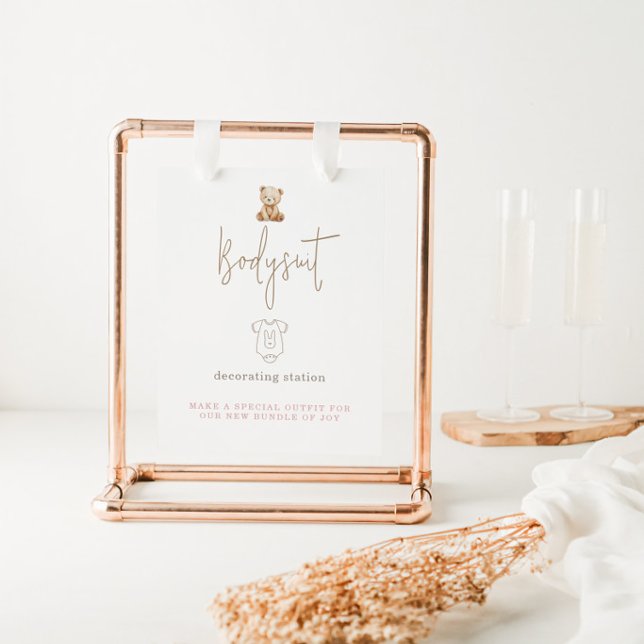 Póster Letrero de Bodysuit de Bebé Decorar Oso de Peluche (Subido por el creador)