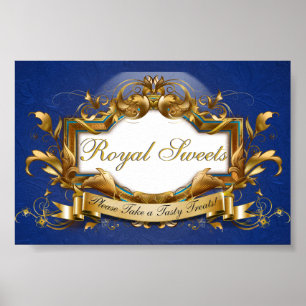 Póster Letrero de Buffet de Dulces Elegantes Royal Sweets