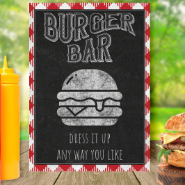 Póster Letrero de Burger Bar Yo Hago Barbacoa