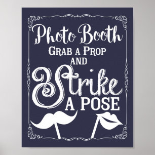 Póster Letrero de cabina de fotos de boda elegante