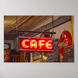 Póster Letrero de Café Neon, Jefferson, Texas