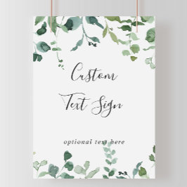 Póster Letrero de Caligrafía de Texto Personalizado Verde