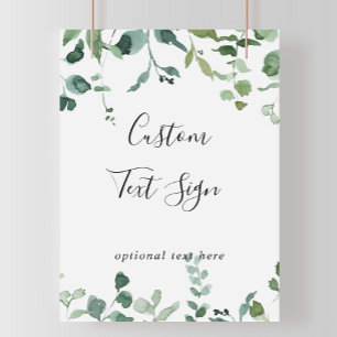 Póster Letrero de Caligrafía de Texto Personalizado Verde