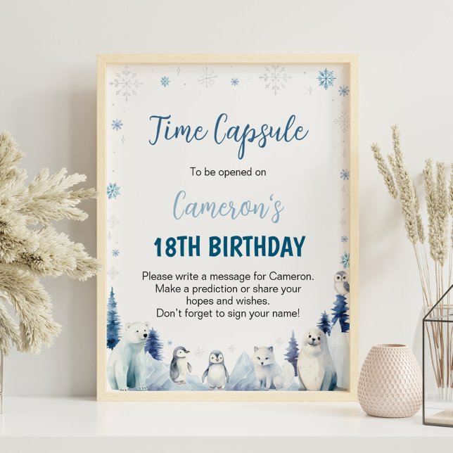 Póster Letrero de Cápsula del Tiempo de Cumpleaños de Ani (Subido por el creador)