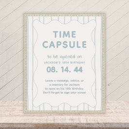 Póster Letrero de cápsula del tiempo del cumpleaños númer