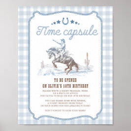 Póster Letrero de Cápsula del Tiempo del Oeste para Cumpl