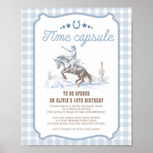 Póster Letrero de Cápsula del Tiempo del Oeste para Cumpl