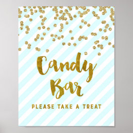 Póster Letrero de Caramelo para Fiesta de Bebé con Rayas 