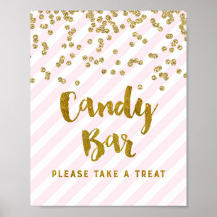 Póster Letrero de Caramelo para Fiesta de Bebé con Rayas