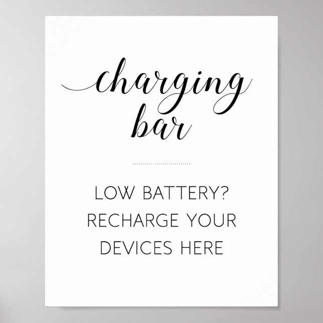Póster Letrero de carga de Electronics Elegantes para Bod (Frente)