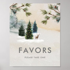 Póster Letrero de cartel de favores para fiesta de compro