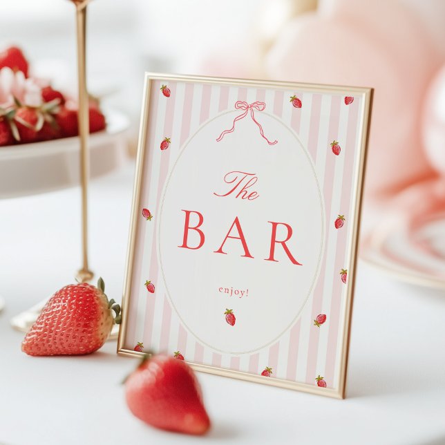 Póster Letrero de cartel de mesa de BAR de Rayas y Fresas (Subido por el creador)