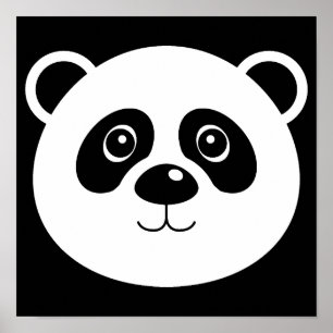 Póster Letrero de cartel de oso panda