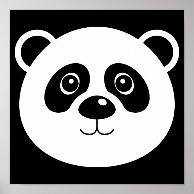 Póster Letrero de cartel de oso panda (Frente)