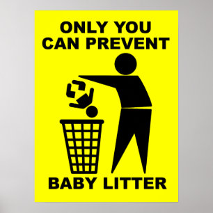 Póster Letrero de cartel divertido de basura de bebé Humo