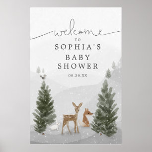 Póster Letrero de cartón espuma para baby shower Boho Bos