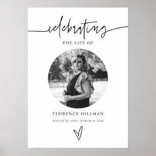 Póster Letrero de Celebración de la Vida en Funeral Minim